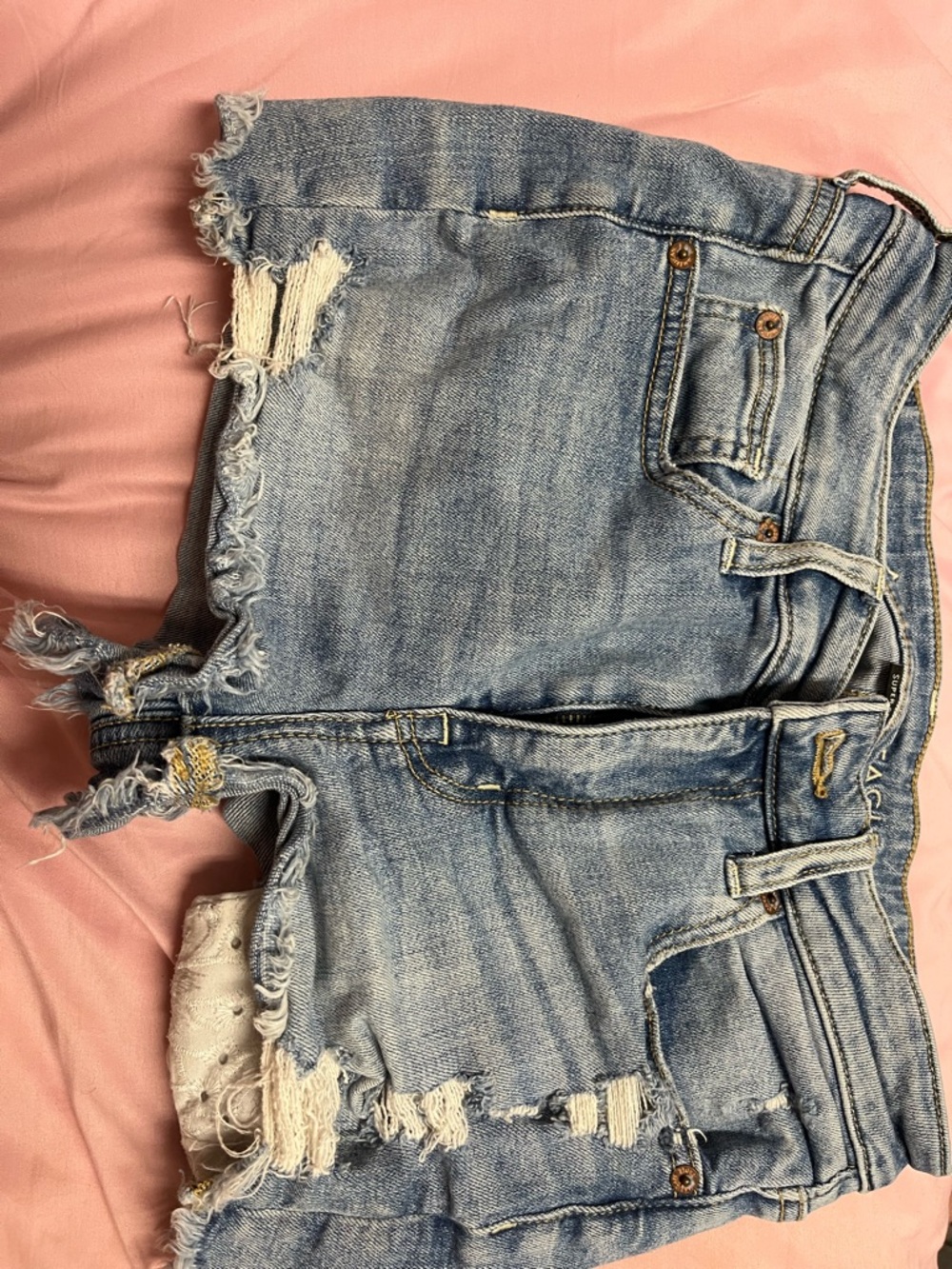 American Eagle Outfitters Light Blue Denim Shorts with Faded Finish